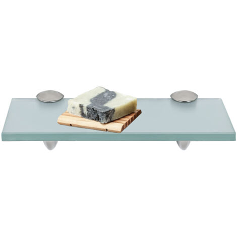 Mensola da parete in vetro 30 x 10 cm x 8 mm Satin Per cucine e bagni