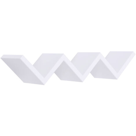 Mensola da Parete Libreria Zigzag 56x15,5 cm in Fibra di Legno Saetta Bianco