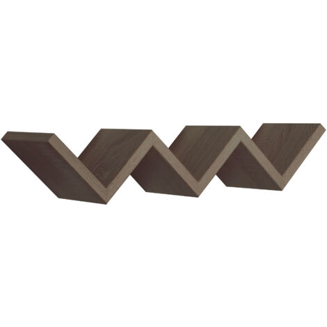 Mensola da Parete Libreria Zigzag 56x15,5 cm in Fibra di Legno Saetta Noce