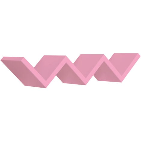 Mensola da Parete Libreria Zigzag 56x15,5 cm in Fibra di Legno Saetta Rosa Blush