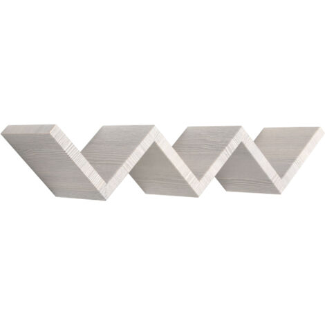 Mensola da Parete Libreria Zigzag 56x15,5 cm in Fibra di Legno Saetta Rovere Grigio