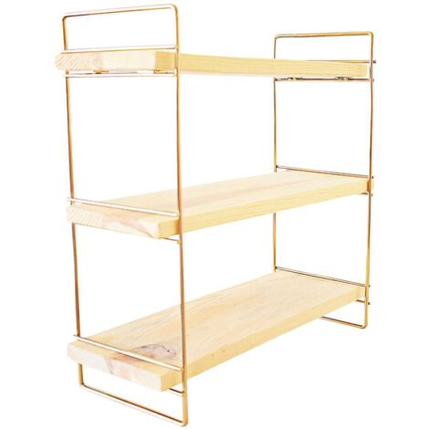 Mensola da parete, mensola portaoggetti Shelf Gold Marrone