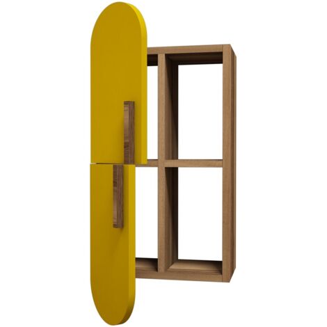 Mensola da parete, mensola portaoggetti Shelf Noce Giallo