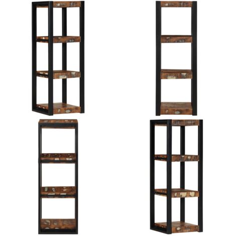Mensola da Parete Multicolore 35x35x100 cm in Legno Recupero - Scaffale a muro - Legno riciclato
