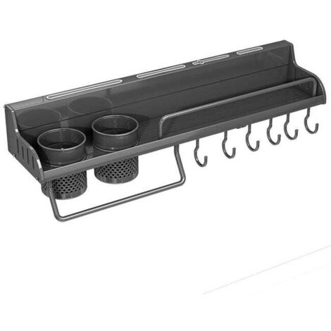 Mensola da parete multifunzionale per la casa, portaspezie, mensola da cucina senza foratura con 2 tazze, 50 cm