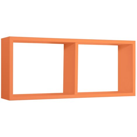 Mensola da parete scaffale 2 scomparti arancione salotto camera soggiorno moderno Morgana