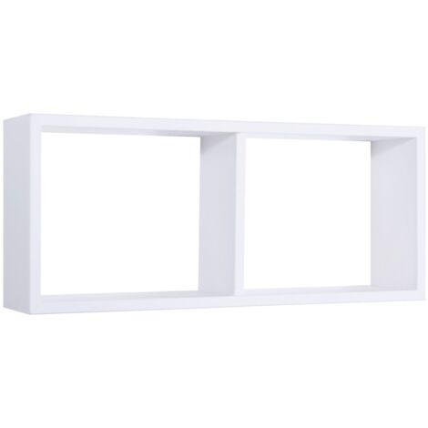 Mensola da parete scaffale 2 scomparti bianco salotto camera soggiorno moderno Morgana