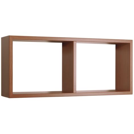 Mensola da parete scaffale 2 scomparti ciliegio salotto camera soggiorno moderno Morgana