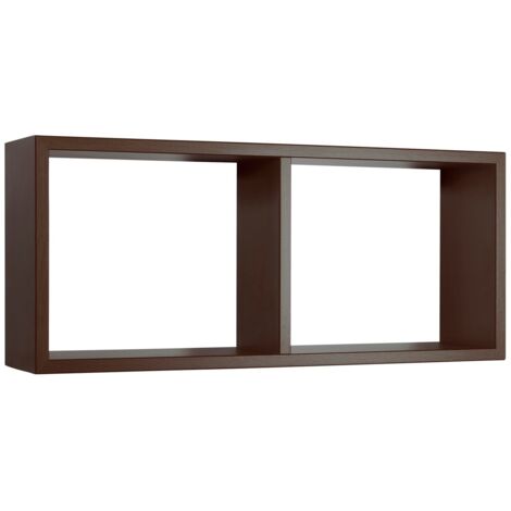 Mensola da parete scaffale 2 scomparti marrone salotto camera soggiorno moderno Morgana