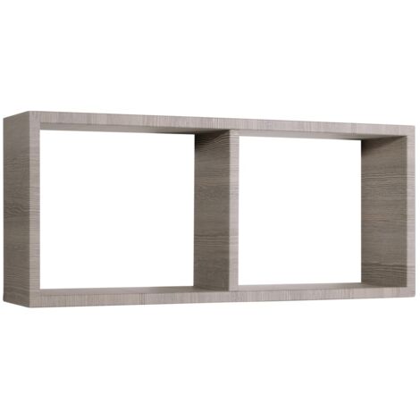 Mensola da parete scaffale 2 scomparti moka salotto camera soggiorno moderno Morgana