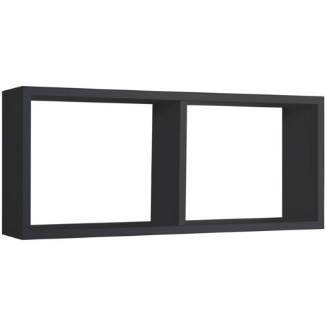 Mensola da parete scaffale 2 scomparti nero salotto camera soggiorno moderno Morgana
