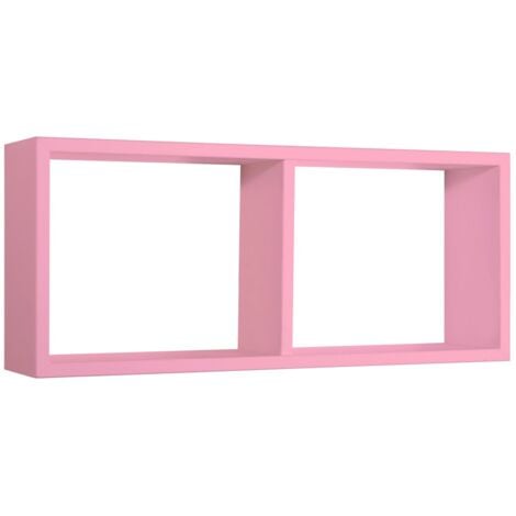 Mensola da parete scaffale 2 scomparti rosa salotto camera soggiorno moderno Morgana