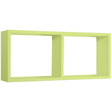 Mensola da parete scaffale 2 scomparti verde salotto camera soggiorno moderno Morgana