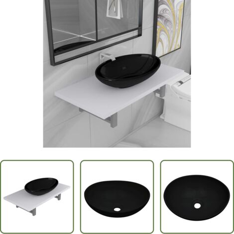 Mensola da parete -  Set Mobili da Bagno 2 pz Ceramica Bianco