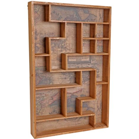 Mensola Da Parete In Legno Vintage Con Cassetto - Foto 9