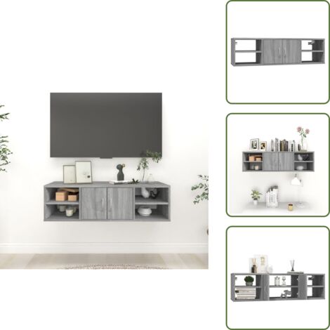 Mensola decorativa - vidaXL Mensola a Muro Grigio Sonoma 102x30x29 cm Legno Multistrato - Armadio a muro