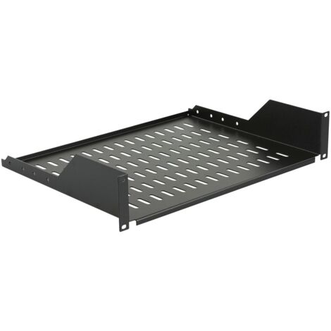 Mensola di montaggio Lanview 2U 19"" 350mm per armadio RACK nero, RAS210BL