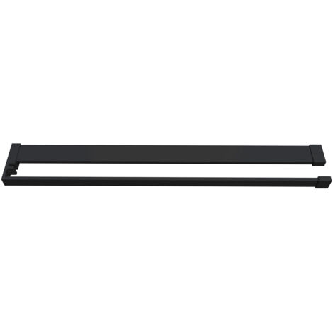 Mensola Doccia per Parete Doccia Walk in 120 cm Alluminio Nero Opaco Porta-asciugamani Adattabile Vetro da 8 mm