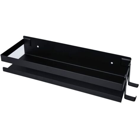 Mensola Doccia Senza Foratura 2 Pezzi - Nero, Acciaio Inox, 8 Ganci, Adesiva, Impermeabile - Foto 9