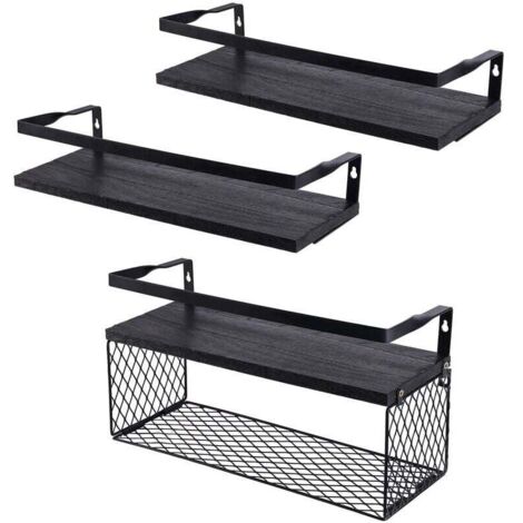 Mensola e portaoggetti per doccia, Mensole sospese con cestello portaoggetti in filo metallico, Mensole da bagno sopra il WC con corrimano in metallo. Mensola e portaoggetti per doccia.