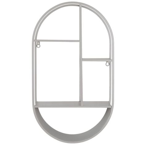 Mensola Feira, Metallo, Grigio, 15x35x60 cm