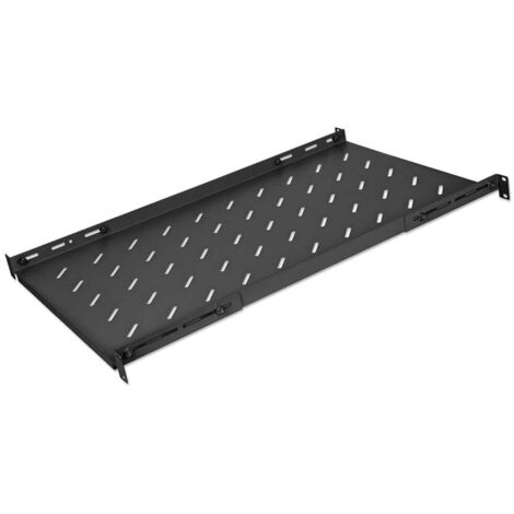 Mensola Fissa 19'' Regolabile con Profondit� da 750 a 950 mm, 1U, Colore Nero, per Armadi e Rack INTELLINET