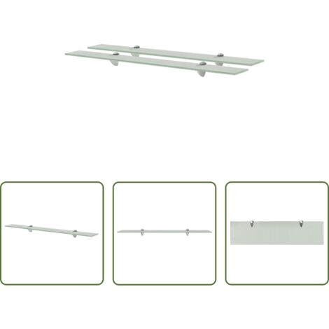 Mensola galleggiante - Mensole Galleggianti 2 pz in Vetro 80x20 cm 8 mm