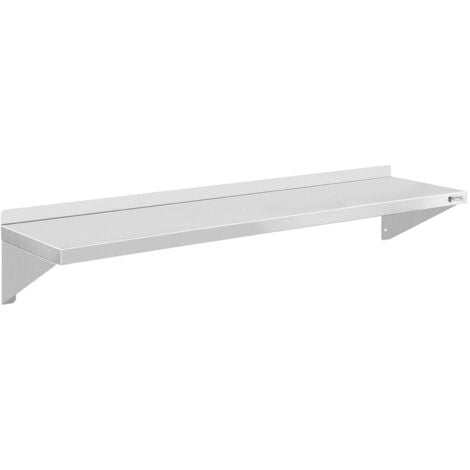 Mensola In Acciaio Inox 120X30 Cm Bordo Da 3 5Cm - Set Di Fissaggio In Dotazione