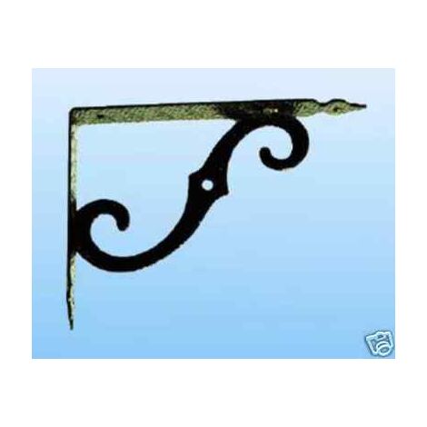 Mensola in ferro lavorato verniciato Nero stile Brackets - 15x20 cm. Conf. 2 Pz