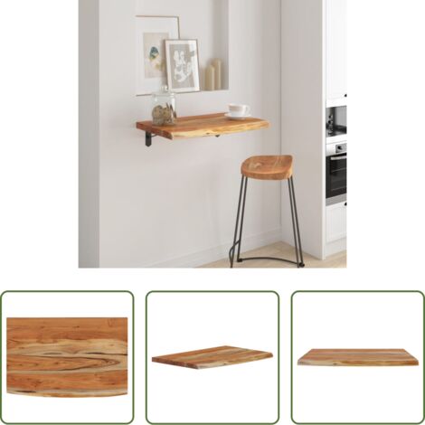 Mensola in legno -  Mensola a Muro 60x40x2,5cm Rettangolare Legno Acacia Bordi Vivi