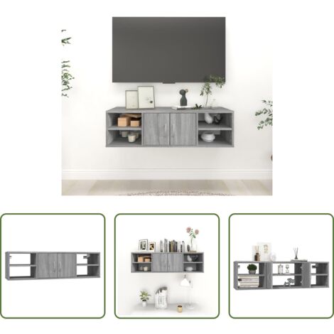Mensola in legno -  Mensola a Muro Grigio Sonoma 102x30x29 cm Legno Multistrato