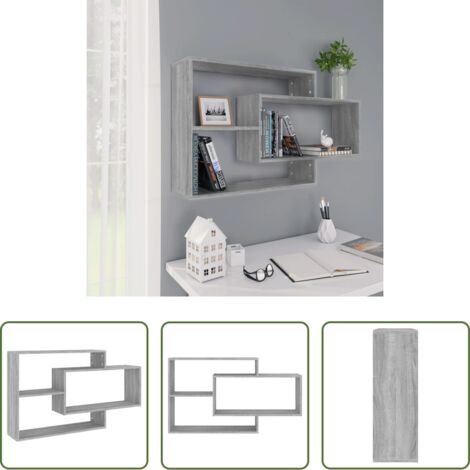Mensola in legno -  Mensola a Muro Grigio Sonoma 104x20x58,5 cm Legno Multistrato