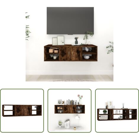 Mensola in legno -  Mensola a Muro Rovere Fumo 102x30x29 cm Legno Multistrato