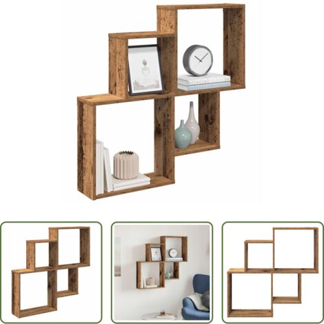 Mensola in legno -  Mensola da Parete Legno Vecchio 80x15x78,5 cm Legno Multistrato