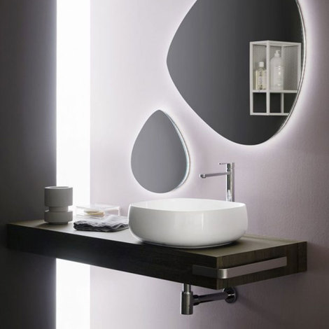 Mobile Bagno 80 Cm Lavabo Appoggio.Mensola In Legno Per Lavabo Da Appoggio Cm 80 Diverse Finiture Folding80 2