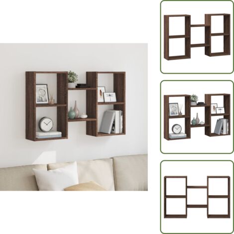 Mensola in legno - vidaXL Mensola a Muro Rovere Marrone 96x18x60 cm in Truciolato - Scaffale per interni