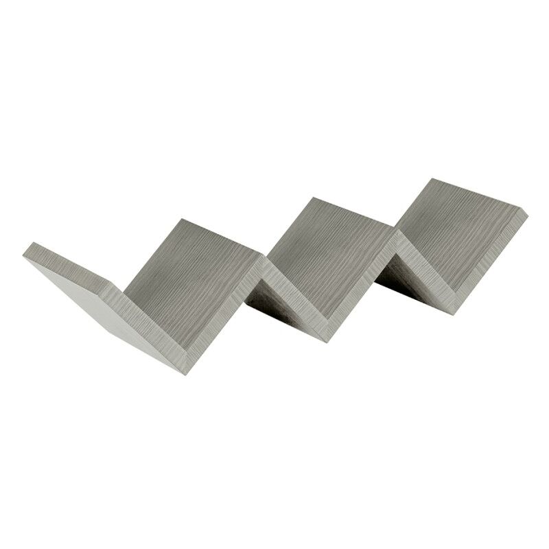 Vetrineinrete® Mensola A Zig Zag Rovere Grigio - Scaffale Design 3 Ripiani In MDF 59x12 Cm - Fissaggio A Muro Invisibile - 4
