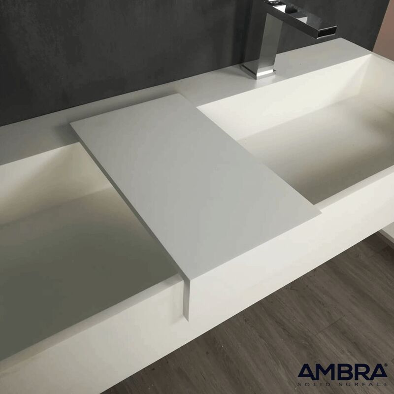 Mensola free standing per lavabo in solid surface Ambra