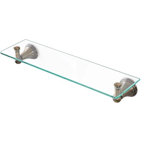Mensola in vetro 45 cm supporti con finitura bronzo Kit di fissaggio incluso Iris