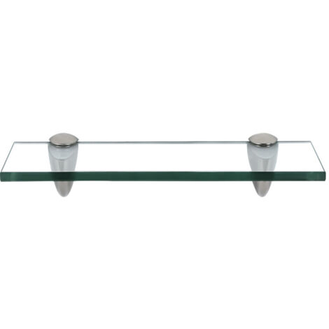Mensola in vetro con supporto Mensola in vetro Mensola a muro Mensola per il bagno Vetro trasparente 30 x 10 x 0.8 cm