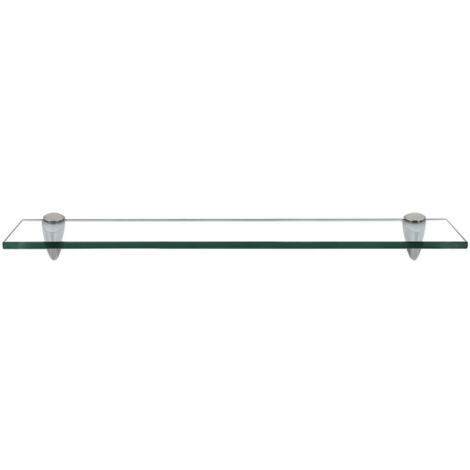 Mensola in vetro con supporto Mensola in vetro Mensola a muro Mensola per il bagno Vetro trasparente 60 x 10 x 0.8 cm