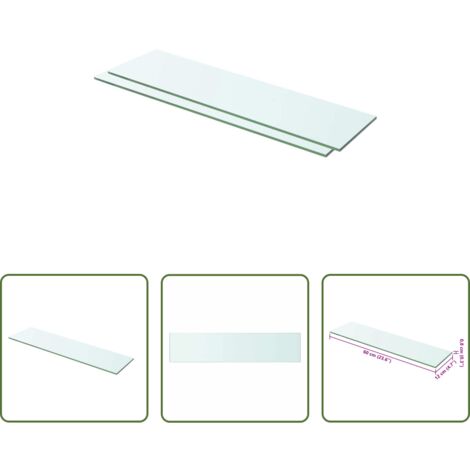 Mensola in vetro -  Mensole in Vetro Trasparente 2 pz 60x12 cm
