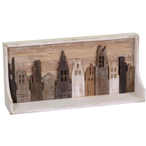 Mensola legno 1 piano casette cm 82x20h38
