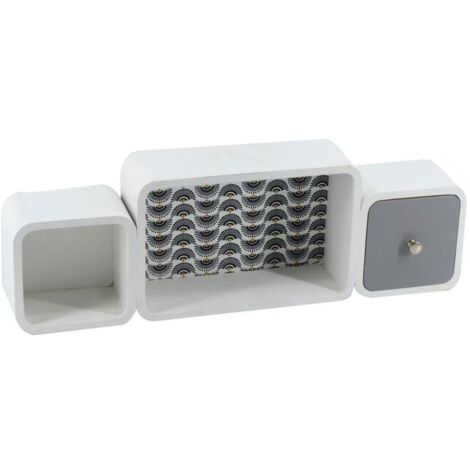 Mensola legno artemide 2 vani + 1 cassetto rettangolare cm 49