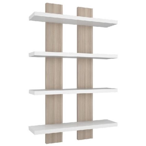 EPIKASA Mensola Lella, Truciolare Melaminico, Bianco, Cordoba, 50x17x80 cm