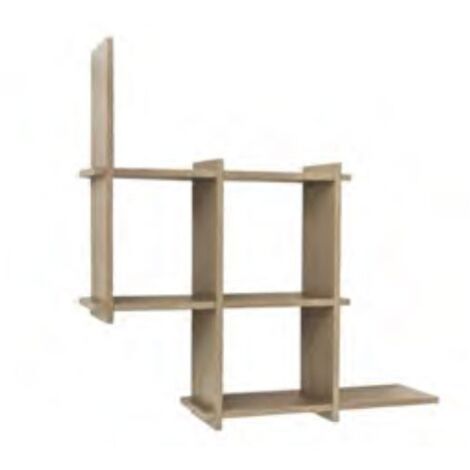 Mensola libreria fantastic da parete 6 ripiani rovere grigio 21x70 cm