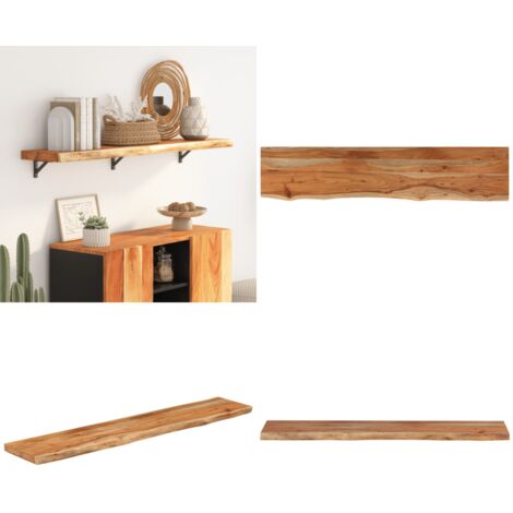 Mensola Muro 110x20x2,5cm Rettangolare Legno Acacia Bordi Vivi - Mensola in acacia - Ripiano a parete