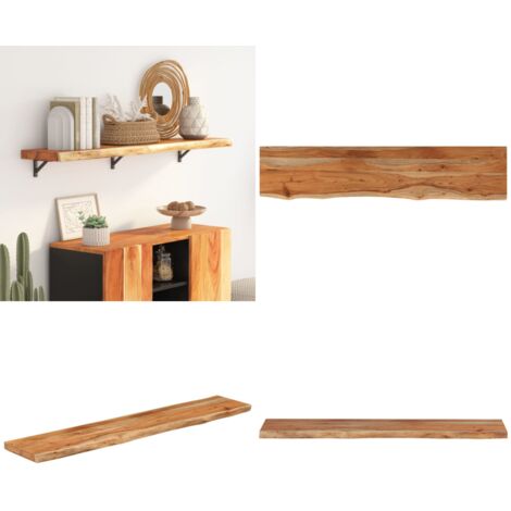 Mensola Muro 120x20x2,5cm Rettangolare Legno Acacia Bordi Vivi - Mensola in legno - Acacia
