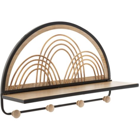Mensola Oporto con Appendiabiti 46x15,5x30 cm in Rattan