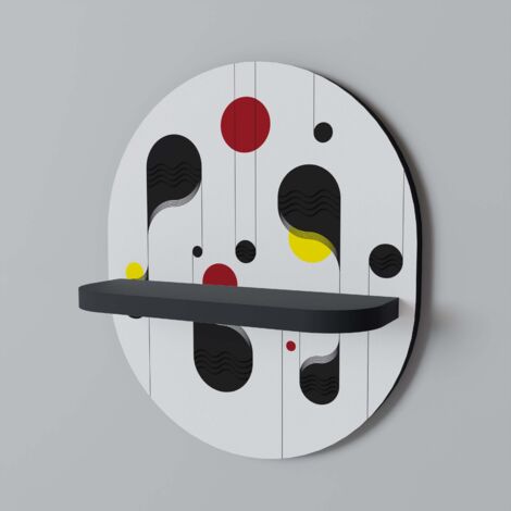 Mensola ovale DOT-TO-DOT LULLABY nera
